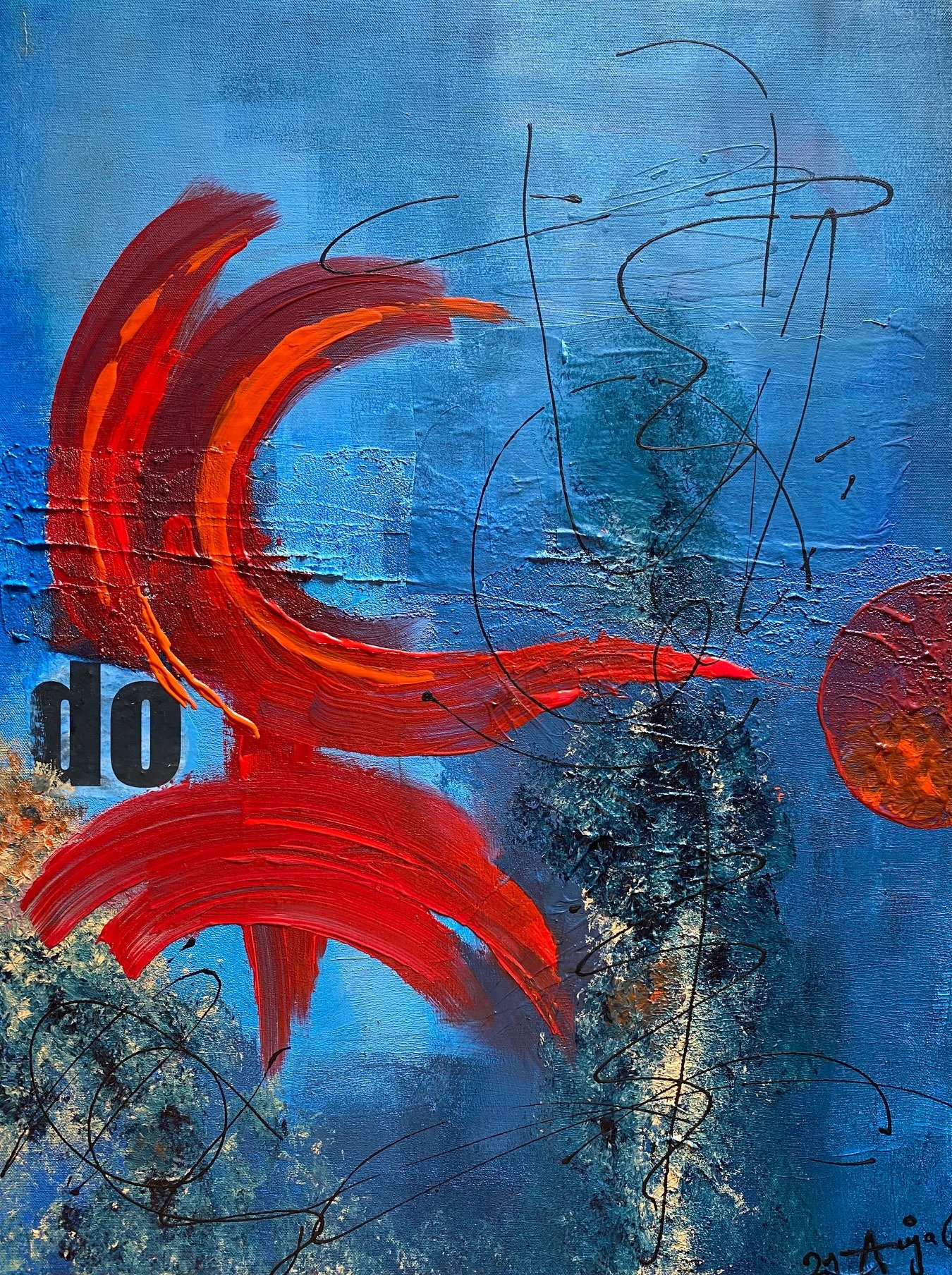 BEWEGUNG   Acryl auf Leinwand 80 X 60