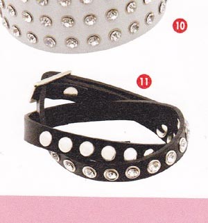 ストーン入り　フェイクレザー　ブレスレット