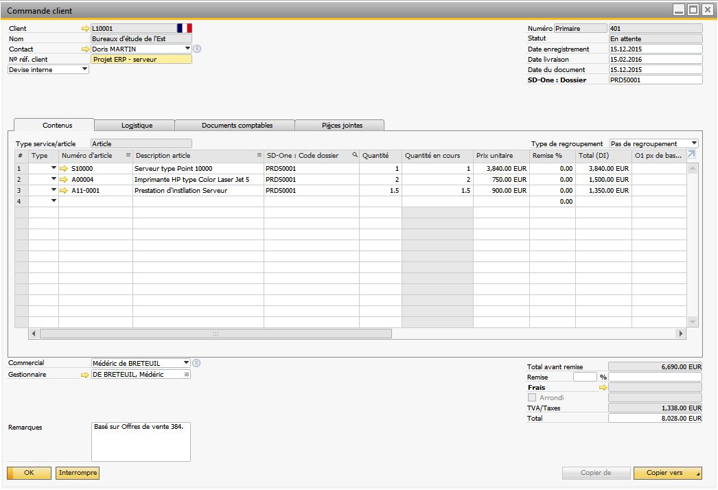 commande client liée | cliquez pour agrandir