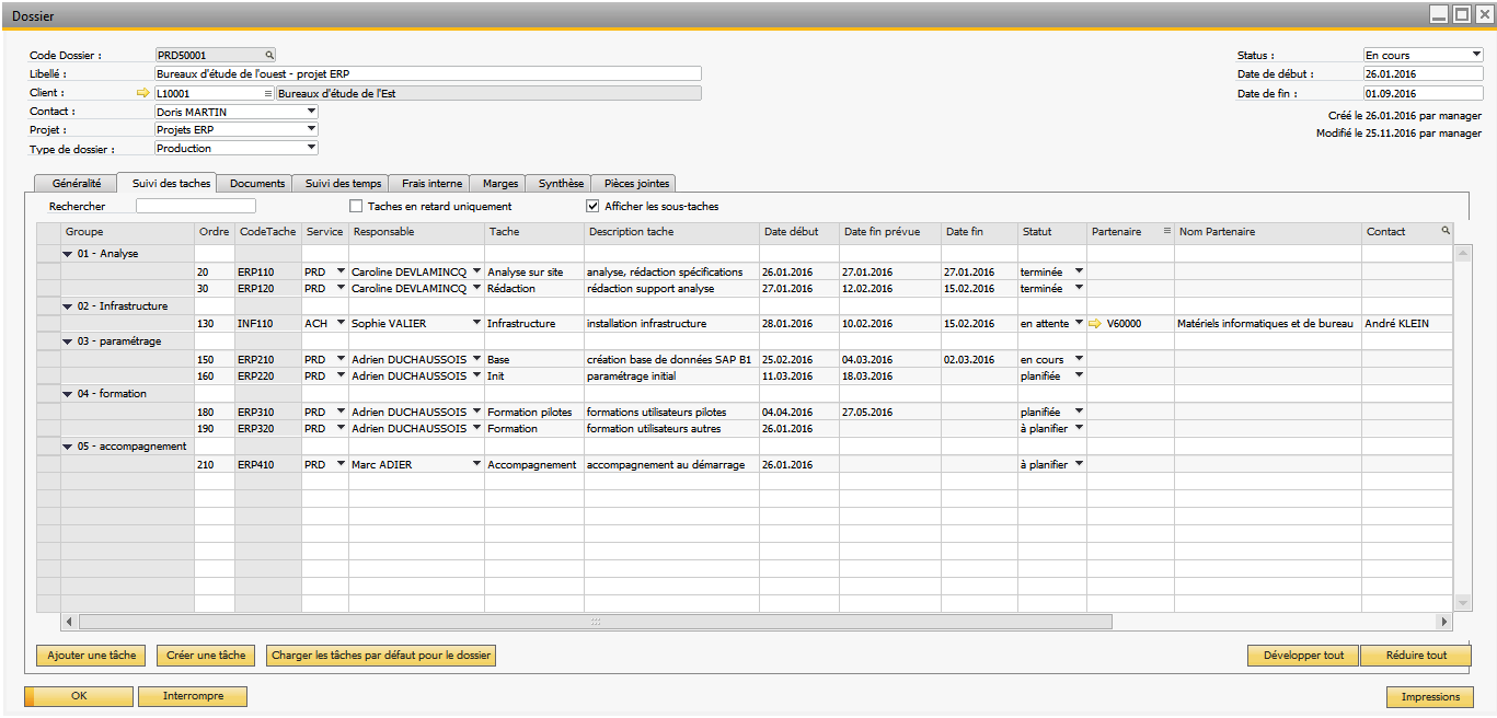 planification des tâches | cliquez pour agrandir