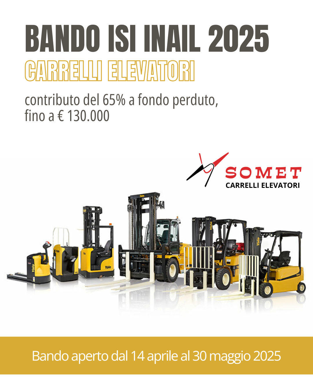 Contributo 65% a fondo perduto per la sostituzione dei carrelli elevatori.