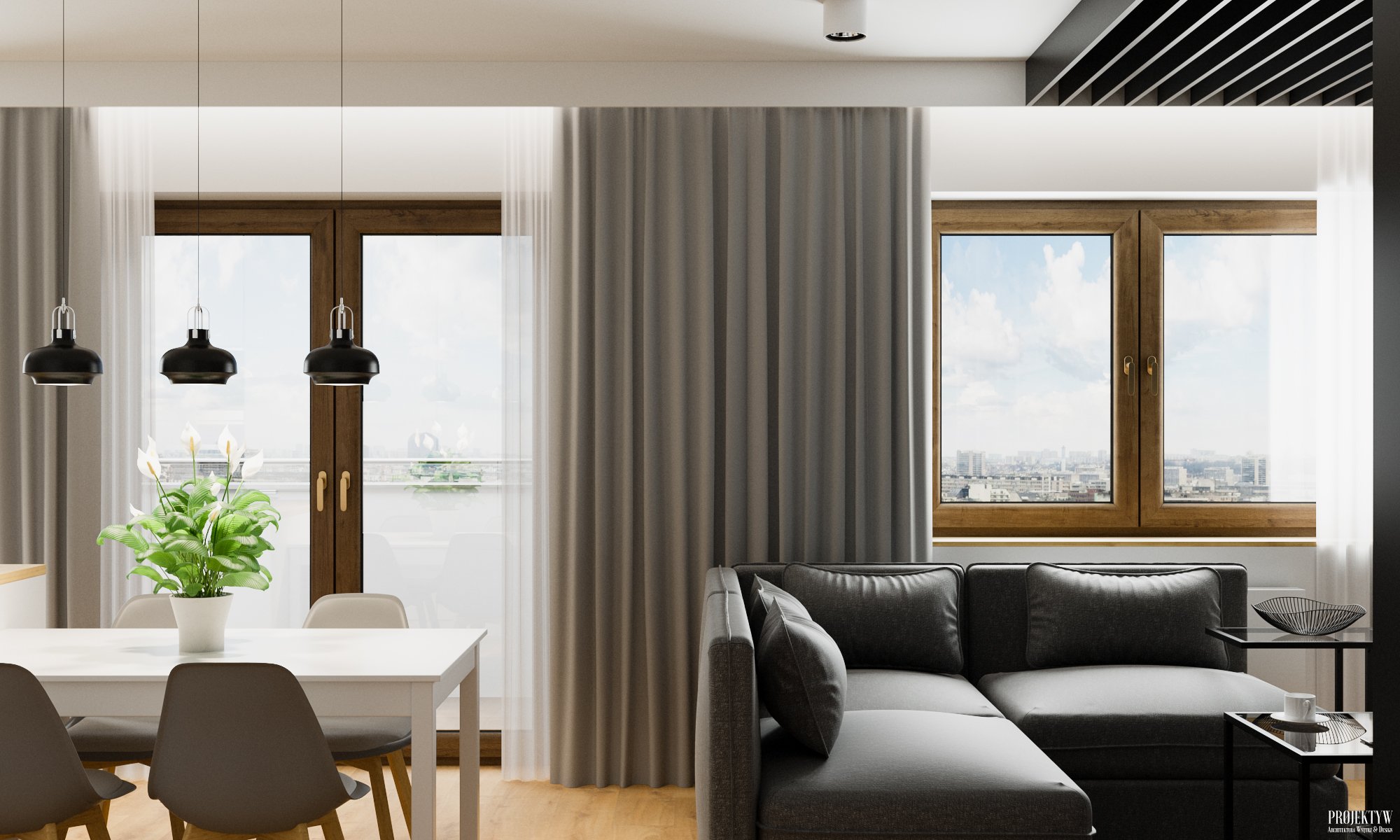 Projekt wnętrza mieszkania w stylu skandynawskim