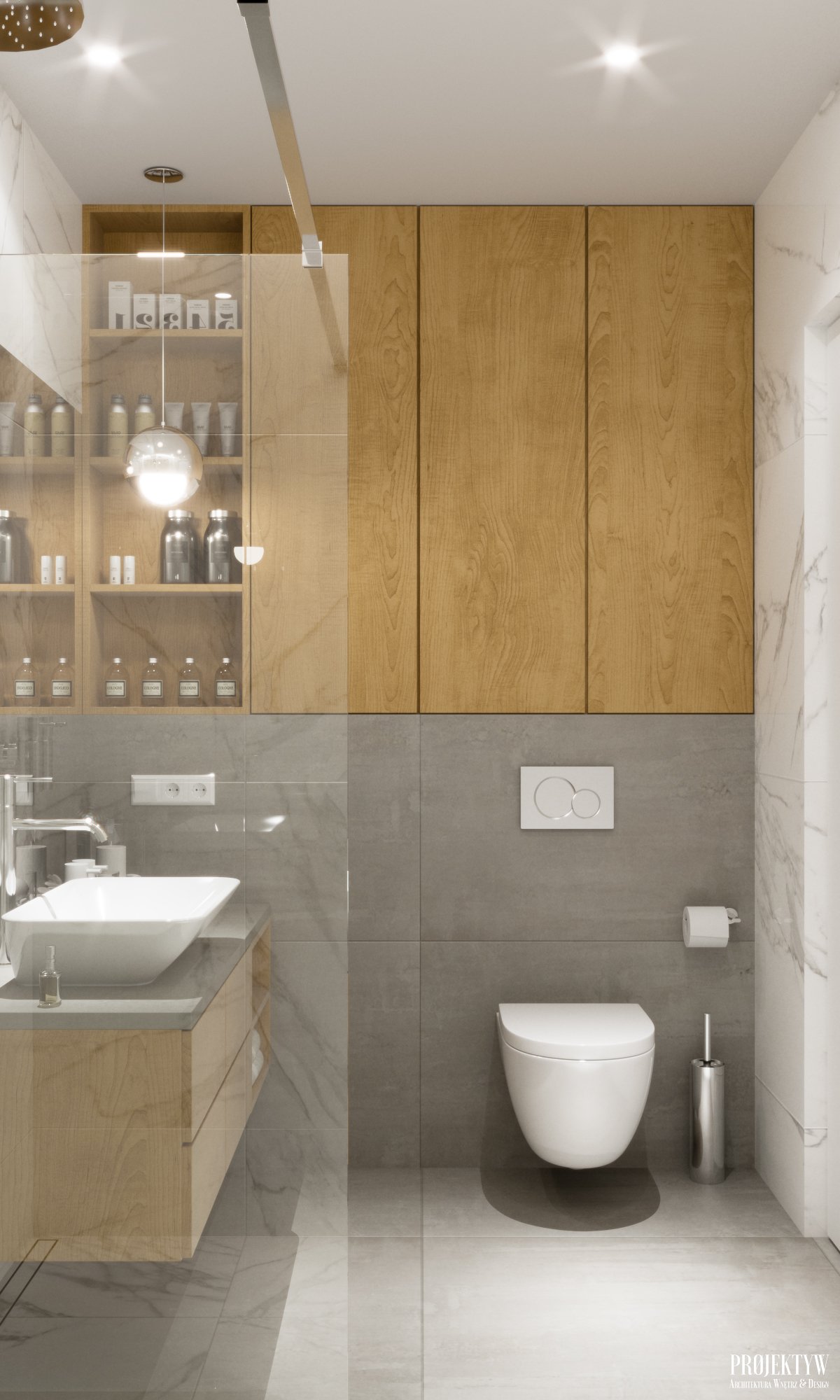 Nowoczesna zabudowa łazienki