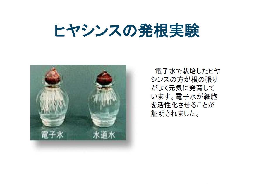 ※一般的な電子水を使用しての実験