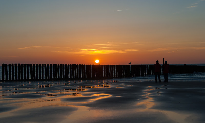 Sonnenuntergang in Zwarte Polder in Holland