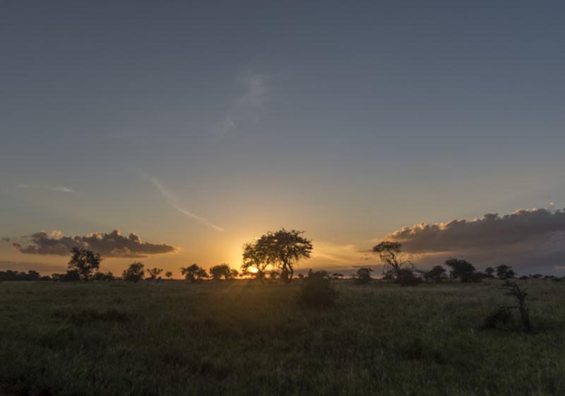 Sonnenuntergang in der Lumo Conservation, auch hier Afrikas Farben im einmaligen Farbenrausch