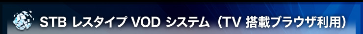 STB レスタイプVODシステム（TV搭載ブラウザ利用）