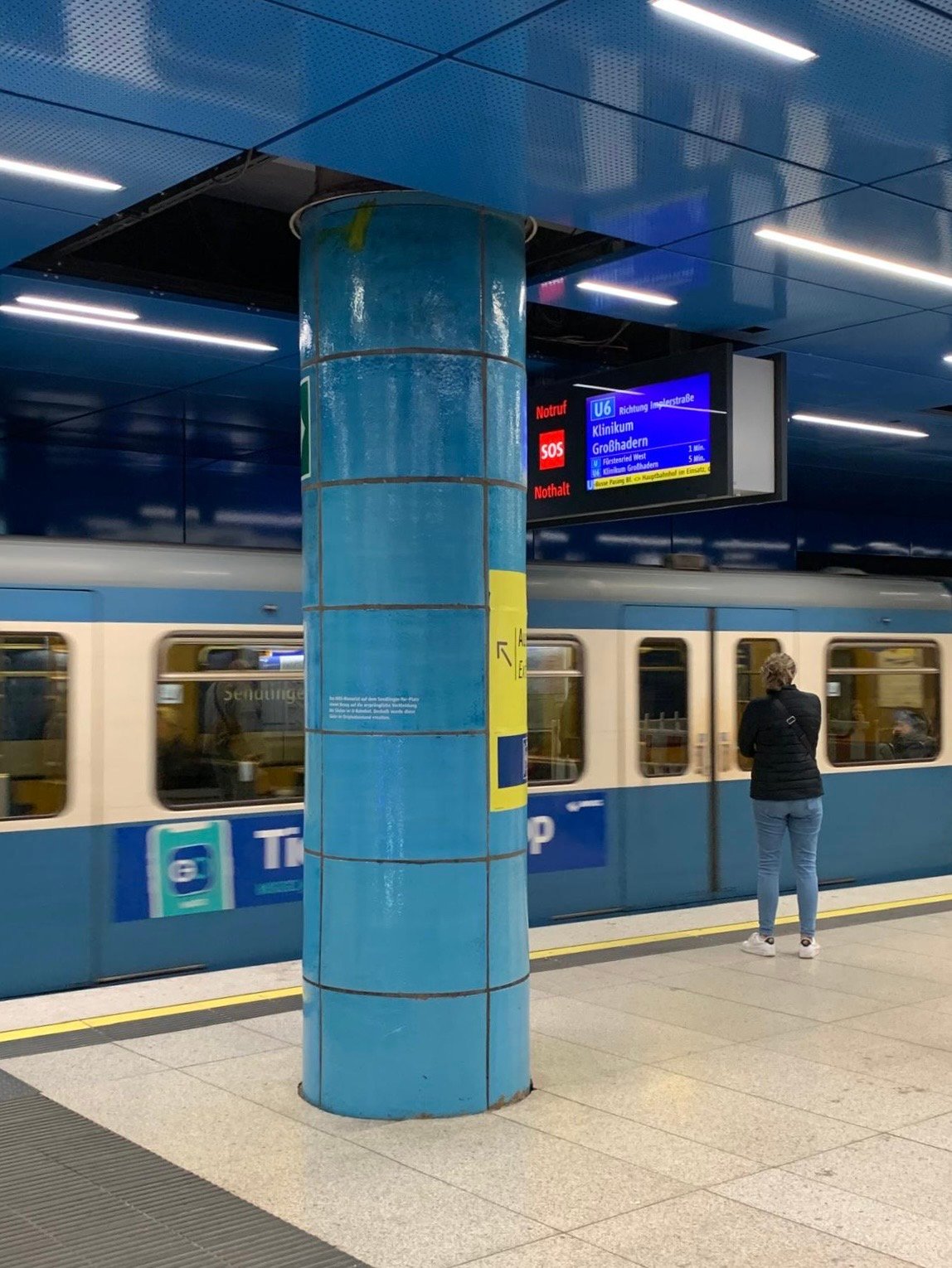 Die Verlängerung der Säule im 1 UG