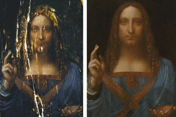 Vorher Nachher: Salvator Mundi © Leonardo da Vinci