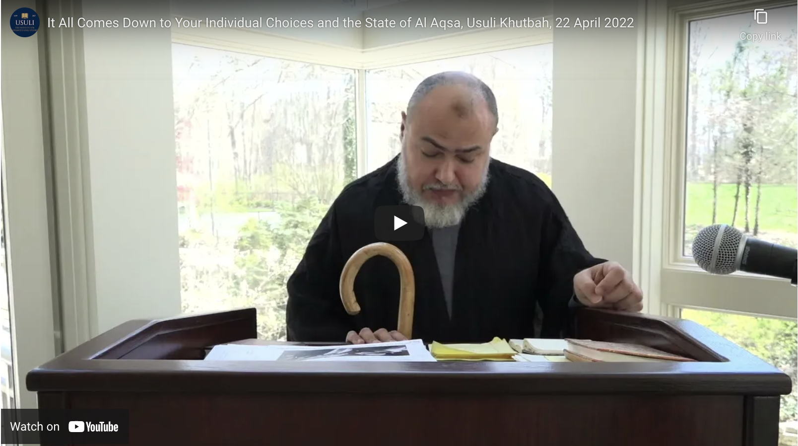 "It All Comes Down to Your Individual Choices and The State of Al Aqsa"