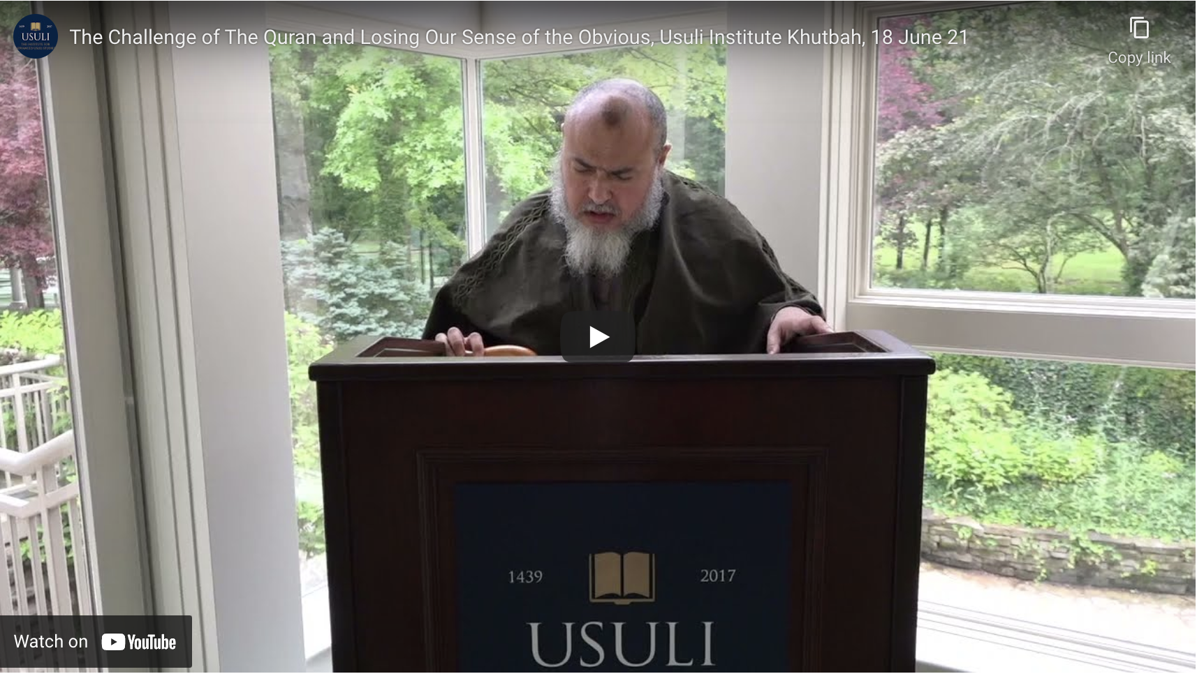 "The Challenge of The Quran and Losing Our Sense of the Obvious"