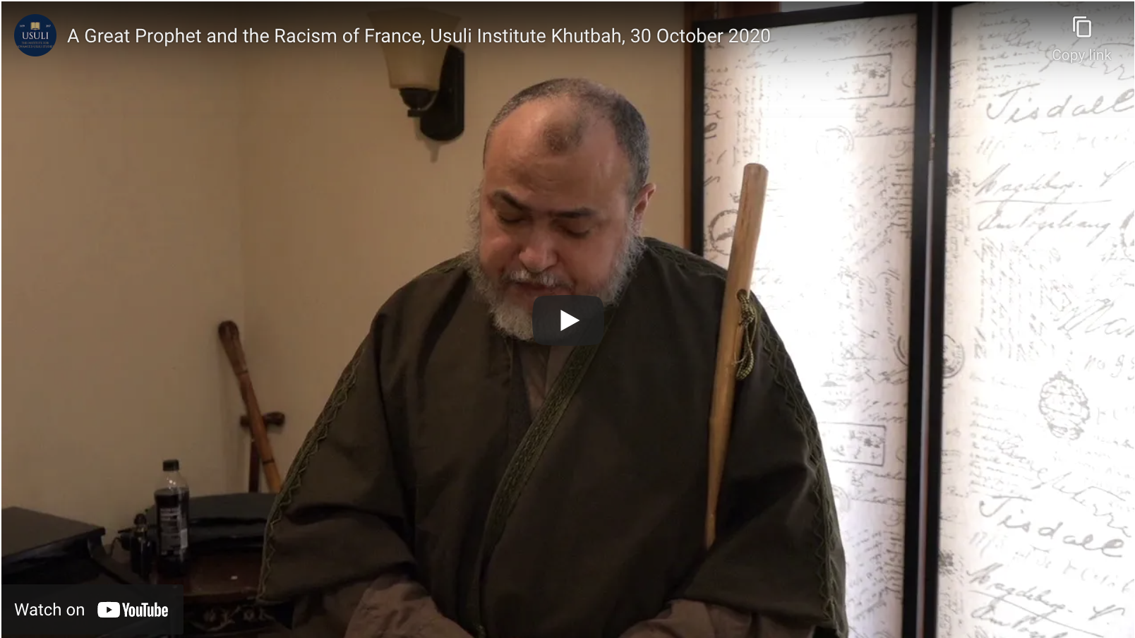 "A Great Prophet and the Racism of France"