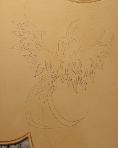 Motif reporté sur le cuir