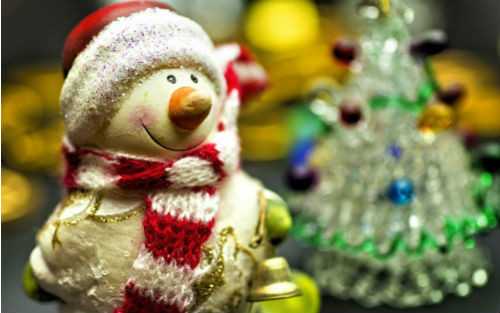 クリスマスの雪だるまとツリー