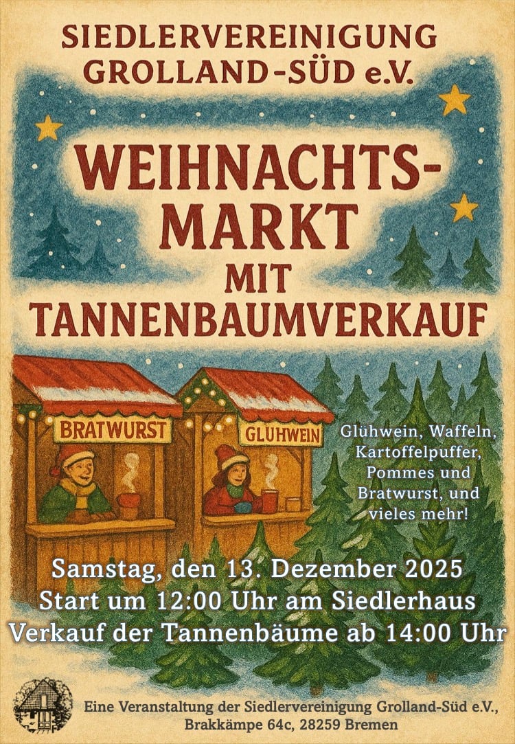 Weihnachtsmarkt mit Tannenbaumverkauf