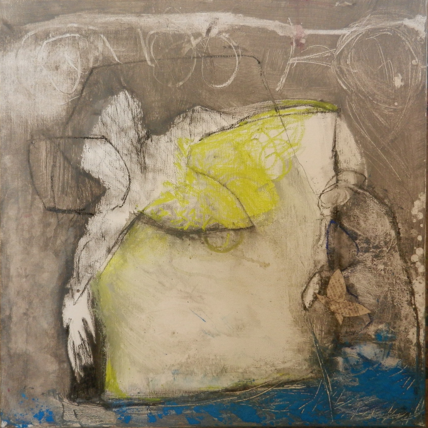 "Sans titre" 60 x 60 cm, acrylique et mixte. Peinture Marie-Jo Dilly