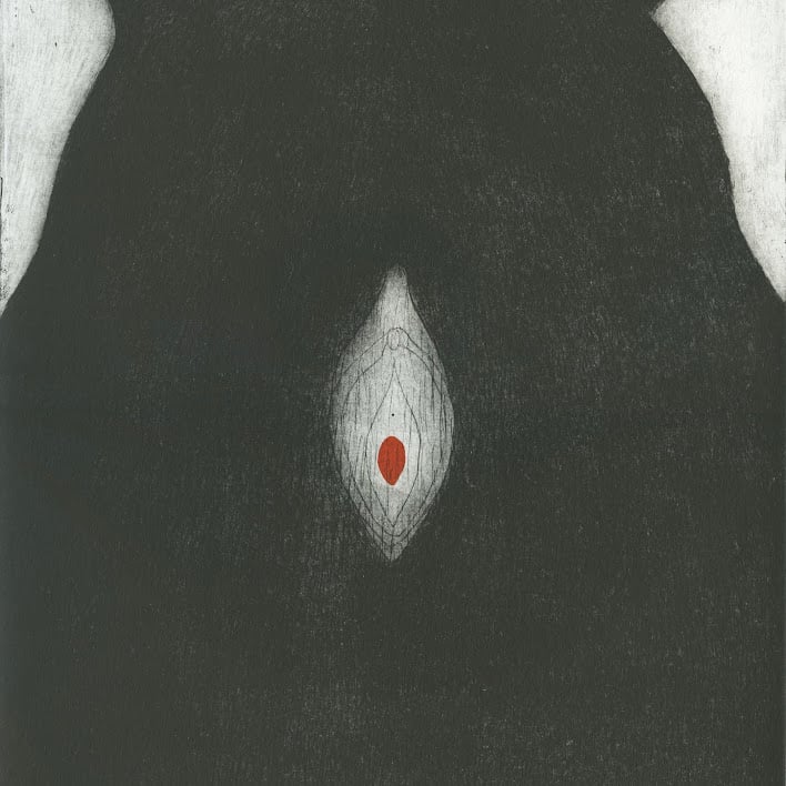 "Grand ours 3" - eau forte - 27,5 x 39,5 cm - 2018. Oeuvre de Bilitis Farreny