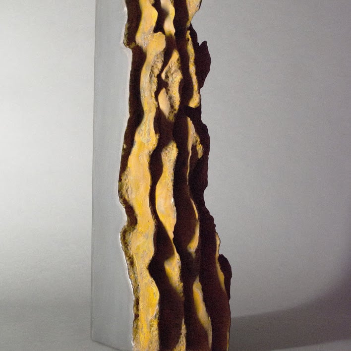 "Slice 6" Acier forgé soudé - 15 x 20 x H 58 cm - 2019. Sculpture par Yzo