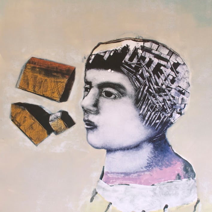 "L'accent" - Monotype, sur papier Hahnemühle 300g - Encres de lithographie -Oeuvre de Mélanie Duchaussoy