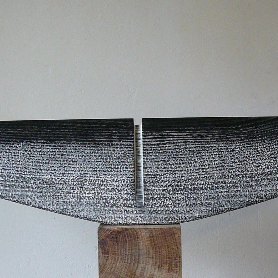 "Thorax I" - frêne, pièce unique - 68,5 x 12,5 x 7 cm - 2017. Sculpture de Patrice Poutou