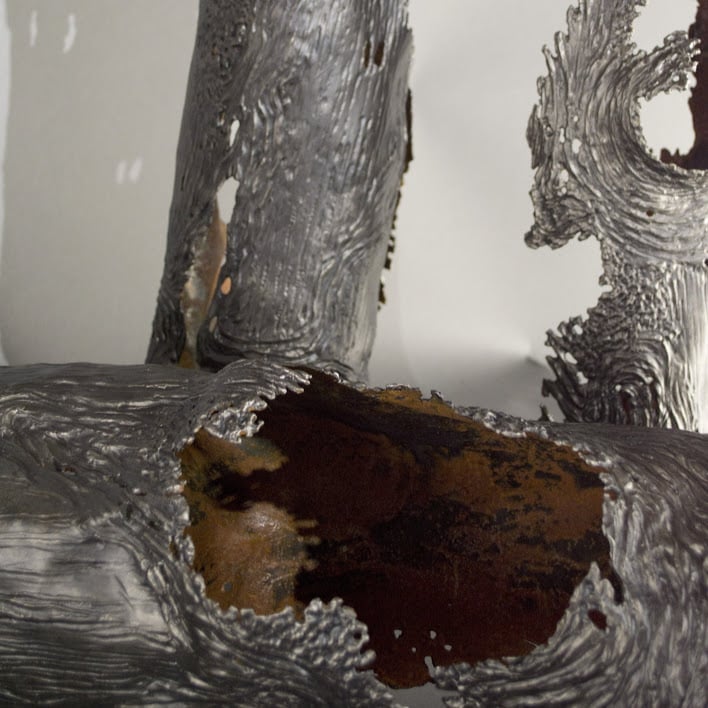 "Écorces" (série) - Acier texturé - Dimensions variables - 2019. Sculpture par Yzo