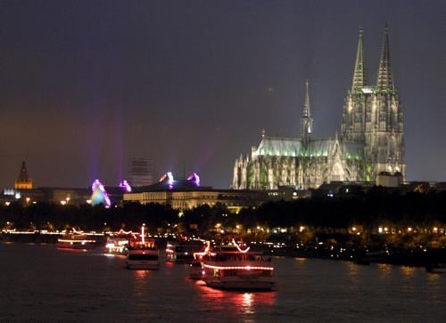 Koln Lichter (Rhine in Flames) 13 July 2002 - Koln River and Cathedral