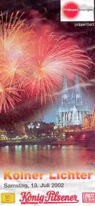 Koln Lichter (Rhine in Flames) poster 13 July 2002