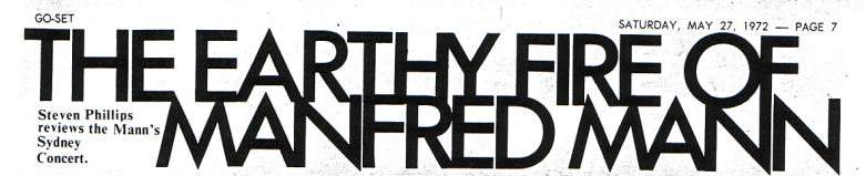Go Set Magazine - The Earthly Fire of Manfred Mann 27 May 1972
