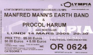MMEB Ticket Stub Olympia, Paris (March 2005)