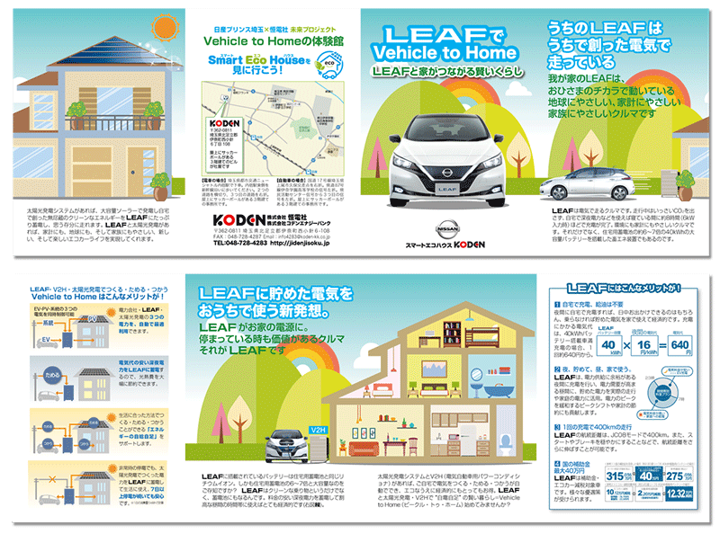 リーフレット制作・デザイン 電気自動車・スマートエコハウス