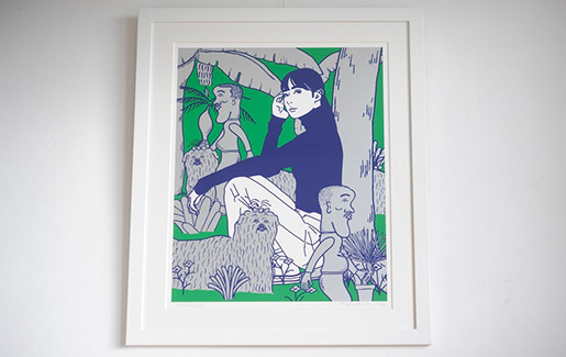 KYNE×NONCHELEEEの2024年のコラボ作品を額装しました。