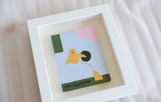 マーク・ゴンザレスのキャンバス作品を額装しました。