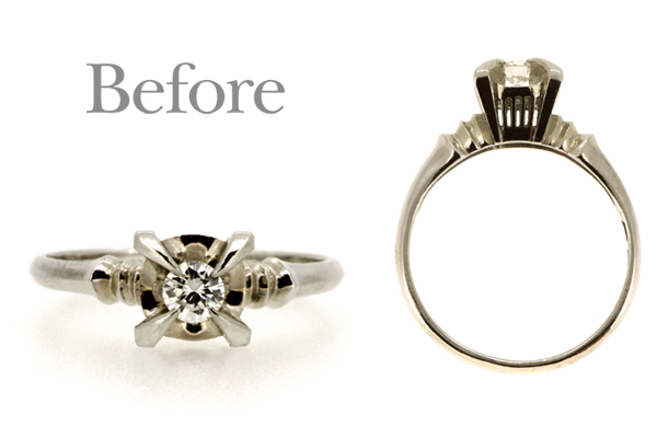 リフォーム前のプラチナ製ダイヤモンドリング