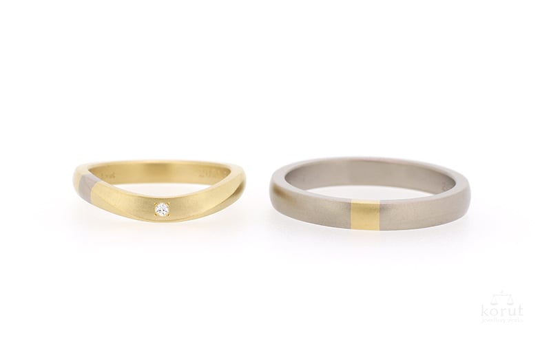 YGとWG、コンビのマリッジリング（結婚指輪）