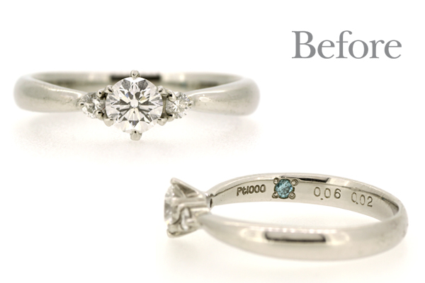 リフォーム前のプラチナ製ダイヤモンドリング
