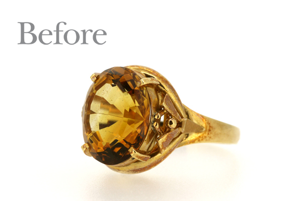 リフォーム前の18金イエローゴールドシトリンリング