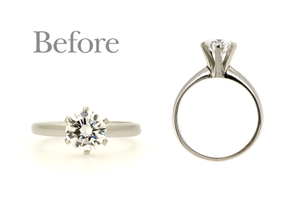 リフォーム前の１カラットUPダイヤモンド、プラチナ台リング