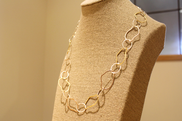 インド製3カラーシルバーチェーンロングネックレス、シルバー無垢・ゴールドメッキ・ピンクゴールドメッキ