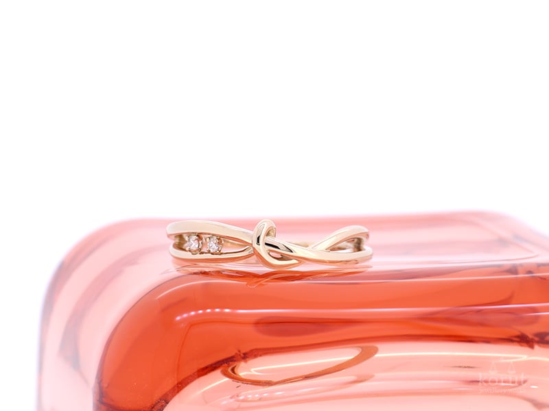 K18ピンクゴールドとダイヤモンドの指輪