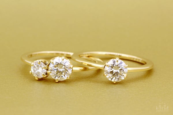 リフォーム後の指輪。重ね着け用のセットリングとして。