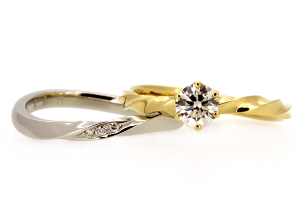 フルオーダーマリッジリング(結婚指輪)とエンゲージリング(婚約指輪)完成写真