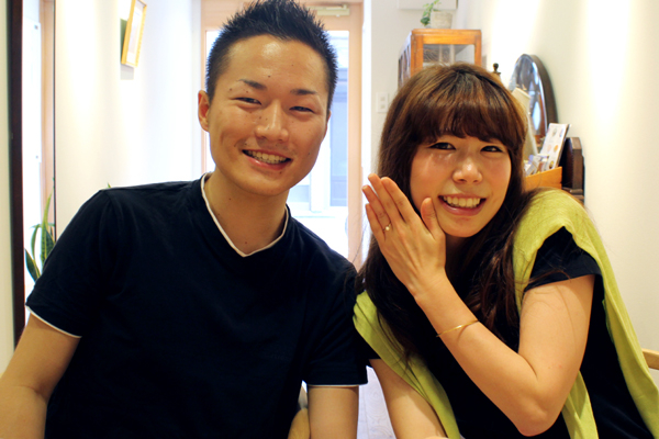 フルオーダーエンゲージリング(婚約指輪)納品風景