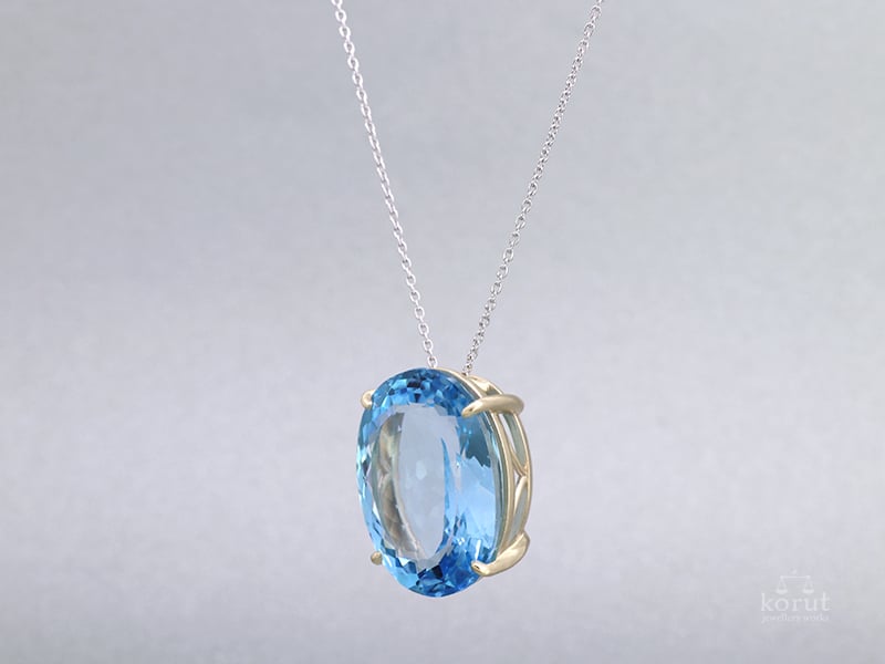 ブルートパーズのペンダントトップ