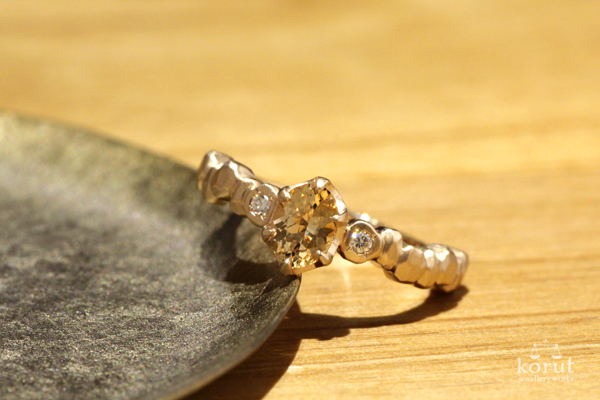 インペリアルトパーズとピンクゴールドのリング（指輪）