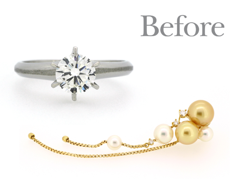 リフォーム前の指輪とペンダントトップ