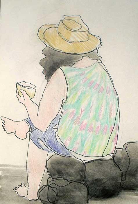 "Richie" (Hawaii), coloured pencils & fineliner, 2014