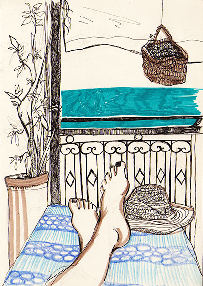 "Relax" (Morocco), fineliner & markers, 2015