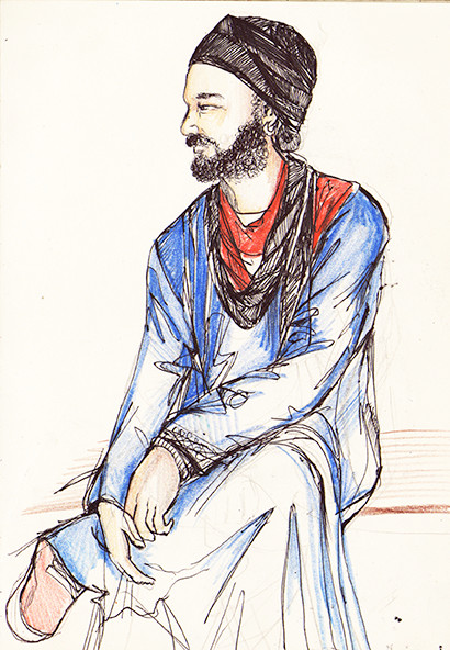 "Rachid" (Morocco) coloured pencils & fineliner, 2015