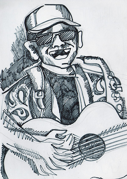 "Train music" (South Africa), felt tip pen, 2015