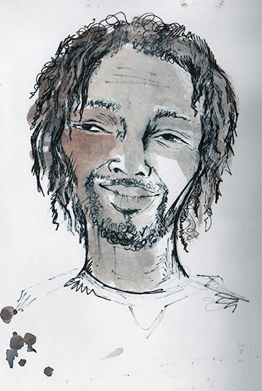 "Goodman" (South Africa), watercolours & fineliner, 2015